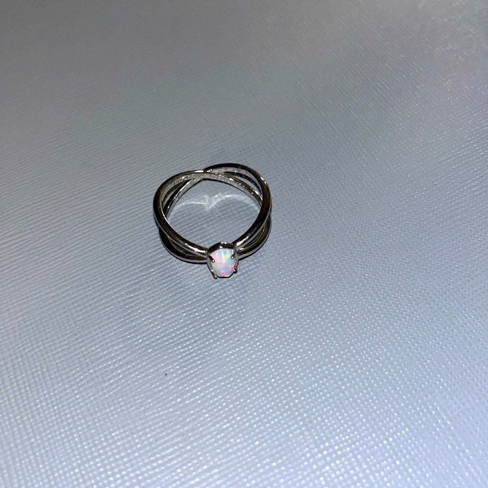 Silver and opal Kendra Scott ring